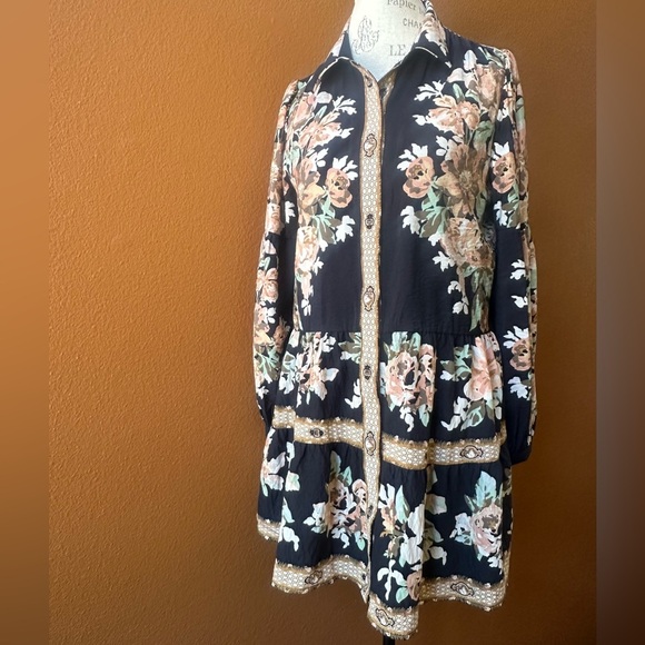 Anthropologie Floral Print Tiered Dress Size Medium New With Tags! - Picture 5 of 9